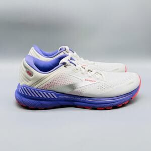 Brooks Shoes Womens 9.5 White Purple Adrenaline GTS 22 Athletic Running Sneakers